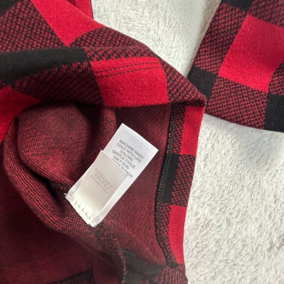 Jill Women’s Buffalo Plaid Top Medium Cotton Blend Long Sleeve Pullover Holidays - Picture 5 of 8